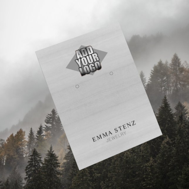 Carte De Visite Votre logo sur le bois blanc Équipement de bijoute (Créateur téléchargé)
