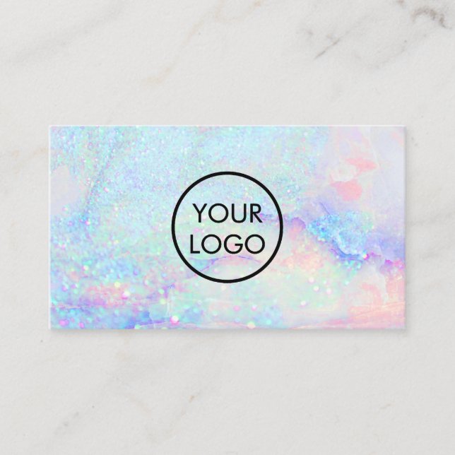 Carte De Visite votre logo sur pastel gemstone parties scintillant (Devant)