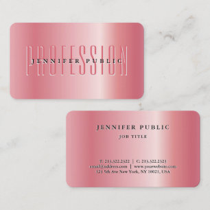 Carte De Visite Votre Modèle texte personnalisé Luxe Elegant Rose 