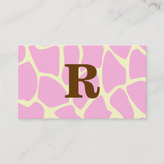 Carte De Visite Votre monogramme de coutume de lettre. Copie rose