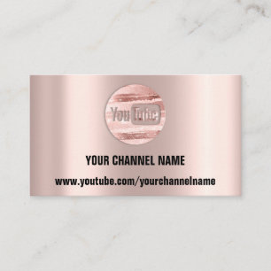 CARTE DE VISITE VOTRE NOM DE CANAL YOUTUBER LOGO QR ROSE STRIPES