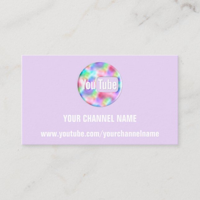 CARTE DE VISITE VOTRE NOM DE CANAL YOUTUBER SUSCRIBE LOGO QR PINK (Devant)