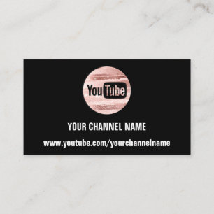 CARTE DE VISITE VOTRE NOM DE CANAL YOUTUBER SUSCRIBE LOGO QR ROSE
