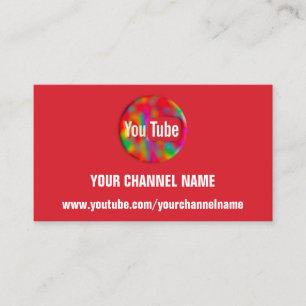 CARTE DE VISITE VOTRE NOM DE CHAÎNE YOUTUBER SUSCRIBE LOGO