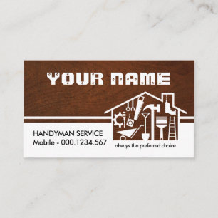 Carte De Visite Votre nom de rangement d'outils de bricoleur