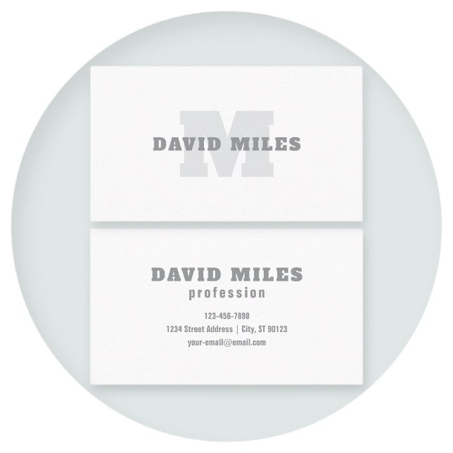 Carte De Visite Votre nom ou nom commercial | Masculine moderne Gr (Créateur téléchargé)