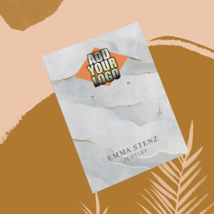 Carte De Visite Votre Porte-oreille en marbre Gris Gold Lines