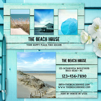 Carte De Visite Votre Portfolio Bois Turquoise Aqua 4 Photos