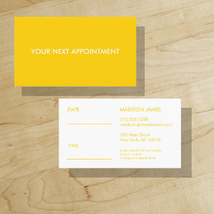 Carte De Visite Votre Prochain Rendez-vous Jaune Doré Clair