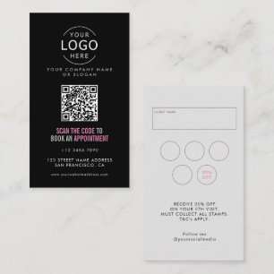Carte De Visite Votre propre code QR de salon de beauté de logo Lo