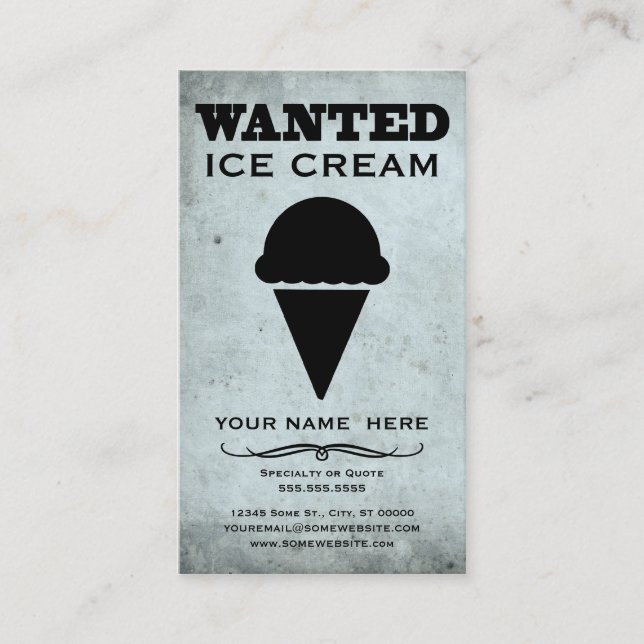 Carte De Visite voulu : crème glacée (Devant)