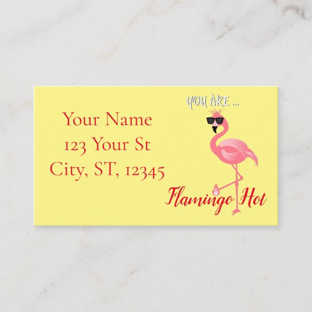 Carte De Visite Vous Êtes Flamant rose Hot Thunder_Cove (Devant)