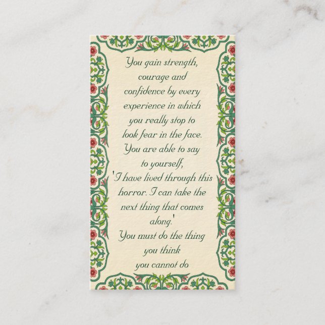 Carte De Visite Vous gagnez la force, le courage et la confiance (Devant)