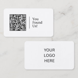 Carte De Visite Vous nous avez trouvés !   Code QR et logo personn