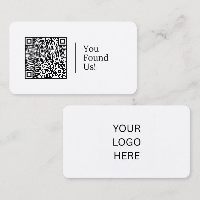 Carte De Visite Vous nous avez trouvés ! | Code QR et logo personn (Devant / Derrière)