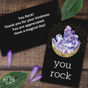Carte De Visite Vous Rock Amethyst Crystals Appréciation Merci