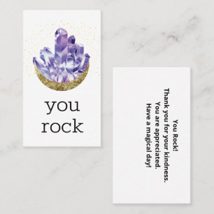 Carte De Visite Vous Rock Cristaux d'Améthyste Appréciation Merci