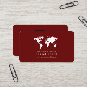 Carte De Visite Voyage agent moderne Voyage Aventures Red