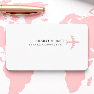 Carte De Visite Voyage Consultant papier léger minimaliste