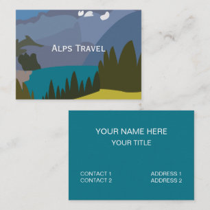Carte De Visite Voyage dans les Alpes Lac de Montagne
