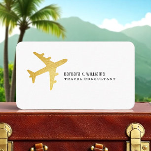 Carte De Visite Voyage d'avion Consultant simple et élégant