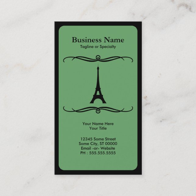 Carte De Visite voyage de mode (tour eiffel) (Devant)