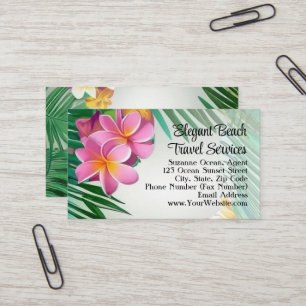 Carte De Visite Voyage Plage Spa Fleur Tropicale de Plumeria