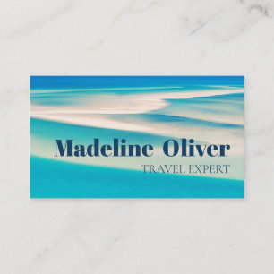 Carte De Visite Voyage QR Ocean Beach Sea Aqua Blue Business