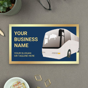 Carte De Visite Voyagiste Autobus de Tourisme Bleu Marine