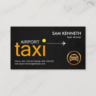 Carte De Visite Voyant de taxi de l'aéroport jaune Signal de taxi