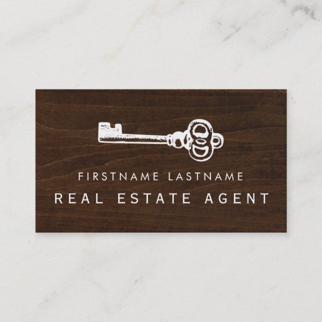 Carte De Visite Vrai agent immobilier principal rustique (Devant)