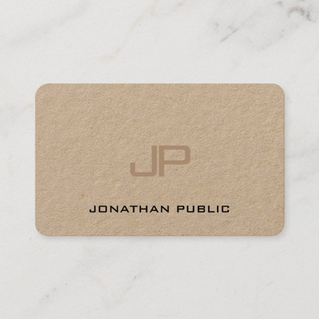 Carte De Visite Vrai décoré d'un monogramme élégant de la (Devant)