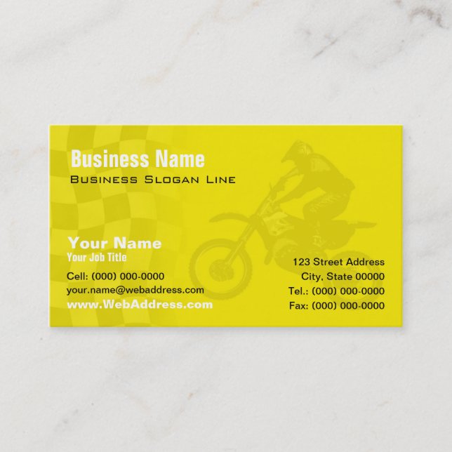 Carte De Visite VTT, Course de moto, Contact de l'équipe MX (Devant)