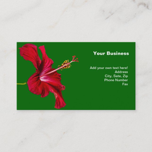 Carte De Visite Vue latérale de l'Hibiscus rouge (Devant)