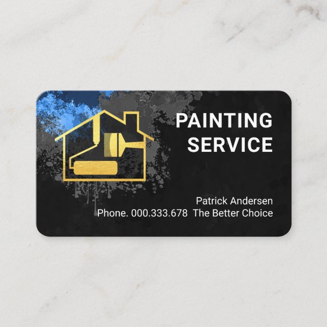 Carte De Visite Wall Grunge Paint Painter Service (Devant)