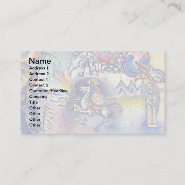 Carte De Visite Wassily Kandinsky - Saint Georges & Les Cavaliers (Devant)