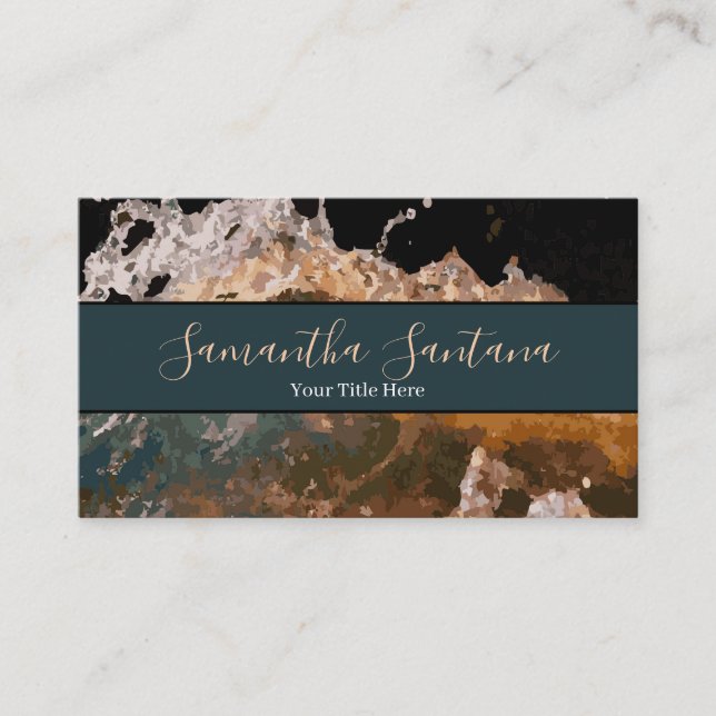 Carte De Visite Water Splash Dark Design moderne (Devant)