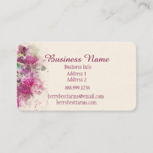 Carte De Visite Watercolor Berries Nom commercial