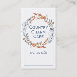 Carte De Visite Watercolor Blue Wreath