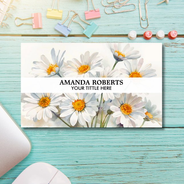 Carte De Visite Watercolor Floral Personal (Créateur téléchargé)