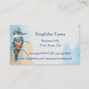 Carte De Visite Watercolor Kingfisher Business Logo