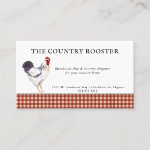 Carte De Visite Watercolor Rooster Farmhouse Pays