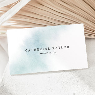 Carte De Visite Watercolor Wash Blue Business Card