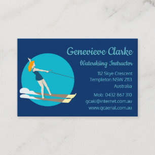 Carte De Visite Waterski de style Vintage