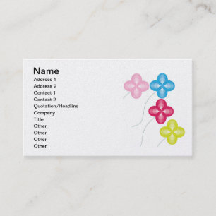 Carte De Visite wave-flowers-bunch, Nom, Adresse 1, Adresse 2,...