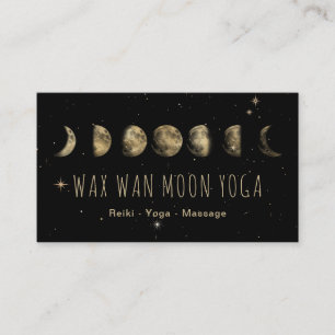 Carte De Visite *~* Wax Wan Stars GOLD Moon Phases lunaires Noir