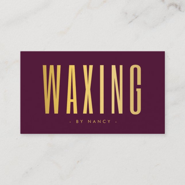 Carte De Visite Waxing Burgundy And Gold  (Devant)