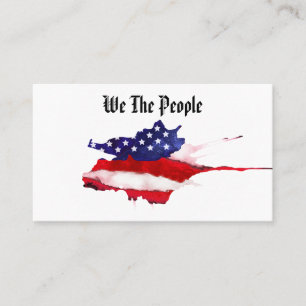 Carte De Visite *~* We The People Aquarelle Drapeau américain