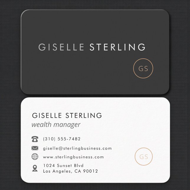 Carte De Visite Wealth Manager Black Professional (Créateur téléchargé)