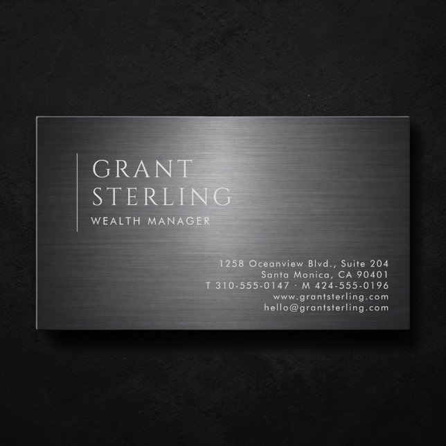 Carte De Visite Wealth Manager Metallic Professional (Créateur téléchargé)